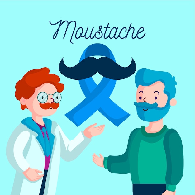 Movember conceito em design plano Vetor grátis