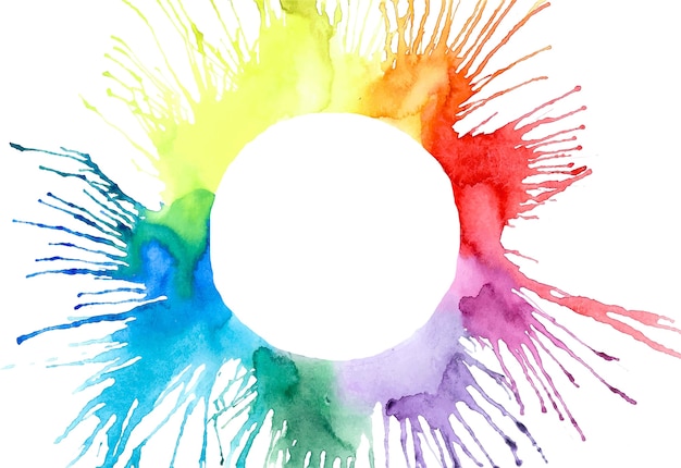 Multicolor aquarela blobs splash vetor de esboço de mão Vetor Premium