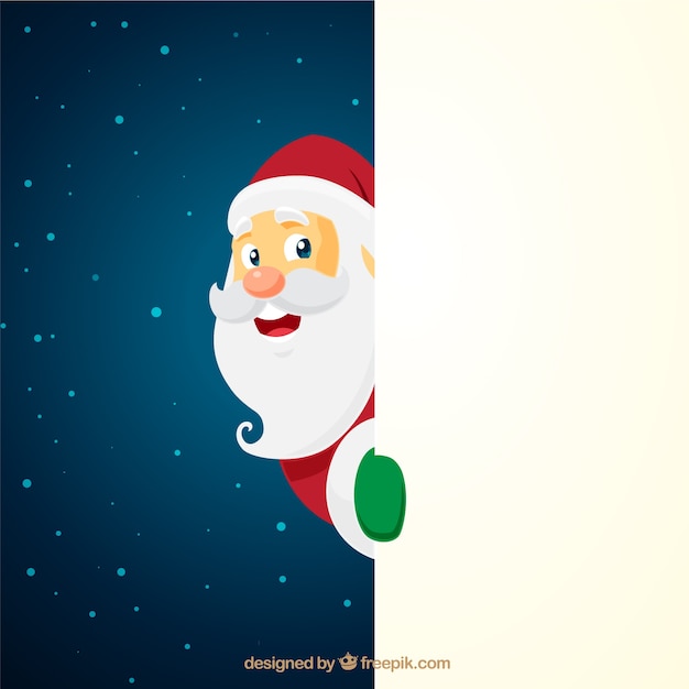 Natal personagem de Papai Noel com sinal em branco Vetor grátis