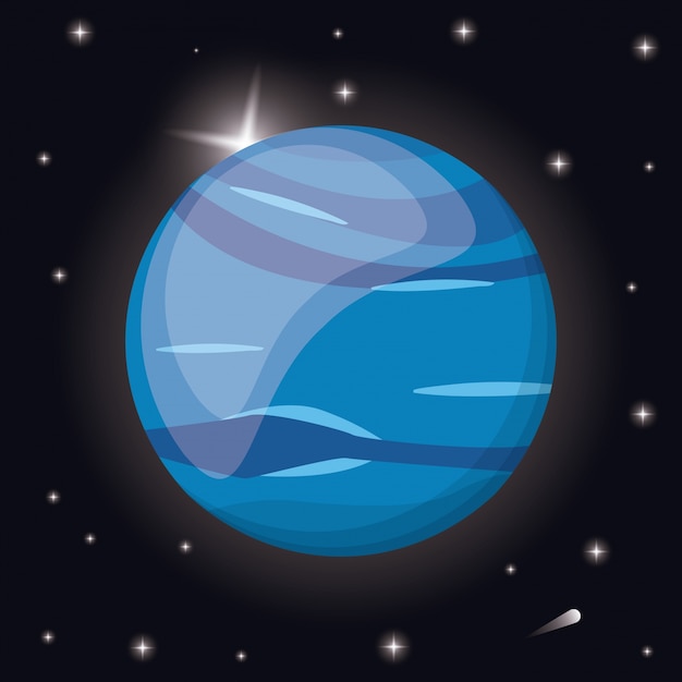 Neptuno planeta espaço do sistema solar | Vetor Premium