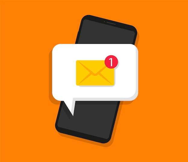 Nova Mensagem Na Tela Do Smartphone Notificação De E Mail Não Lida 7646