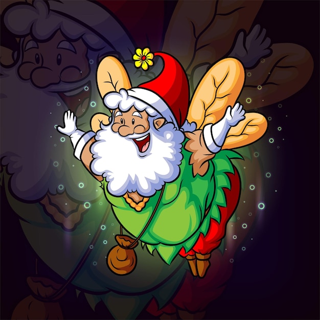 O Desenho Da Ilustra O Do Mascote Do Papai Noel Fada Vetor Premium