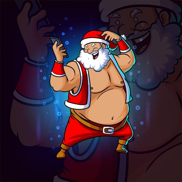 O Papai Noel Gigante Segura O Desenho Da Ilustra O Do Mascote Esport