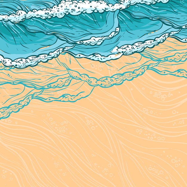 Ondas Do Mar E Ilustra O De Praia Vetor Gr Tis