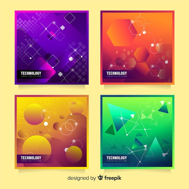 Pacote de cobertura de formas 3d coloridas Vetor grátis