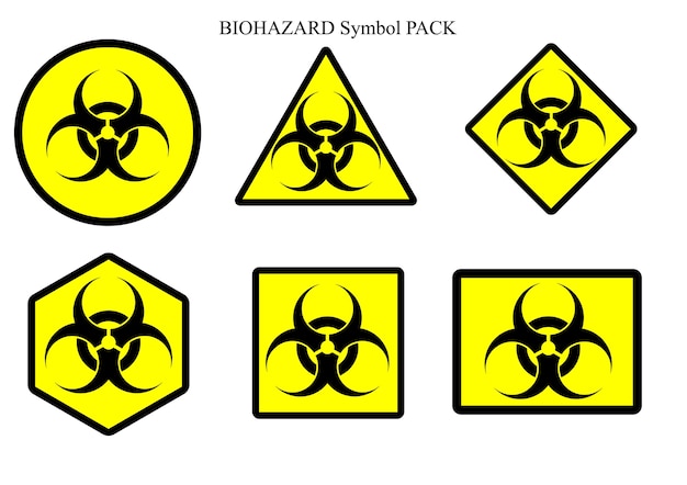 Pacote De Etiquetas De Símbolos De Risco Biológico Vetor Premium 4781