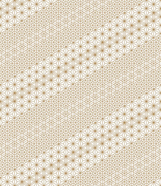 Padrão sem emenda com base em ornamentos japoneses kumiko Vetor Premium