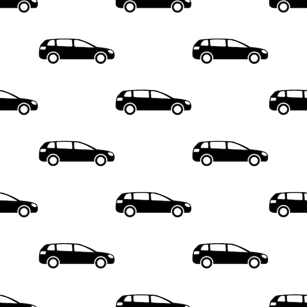 Padr O Sem Emenda Com Carros Pretos Sobre Fundo Branco Ilustra O