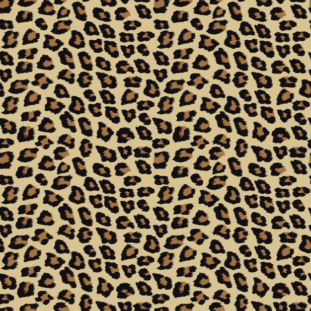 Padrão sem emenda com pele de leopardo. Vetor Premium