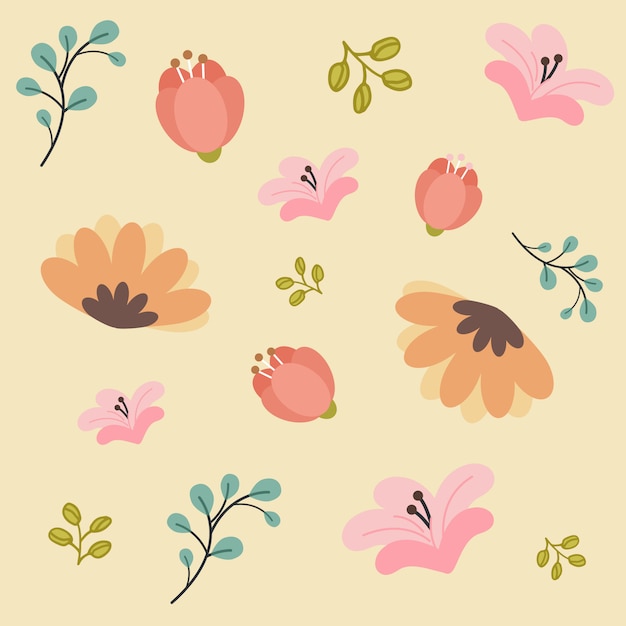 Padrão sem emenda de flores de primavera Vetor Premium