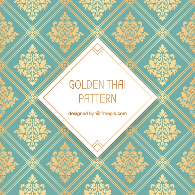 Padrão tailandês tradicional com estilo dourado Vetor grátis