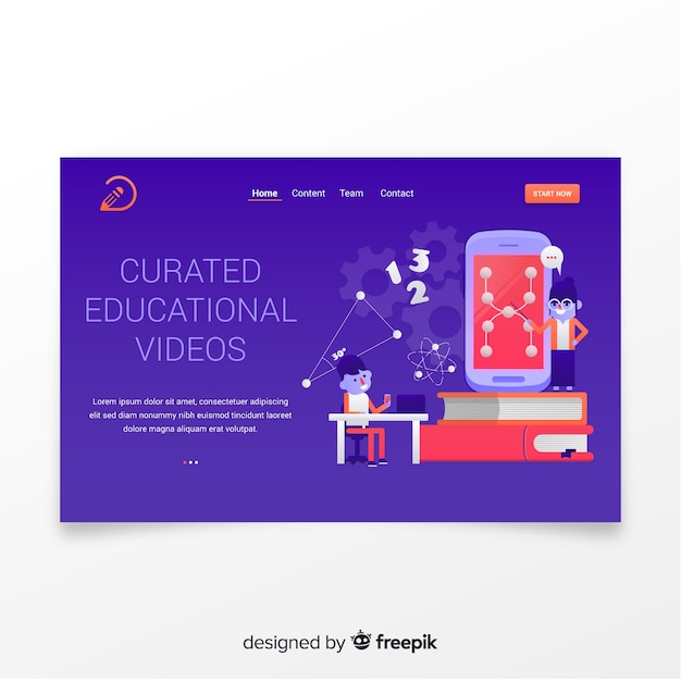 Página de destino de educação on-line Vetor grátis