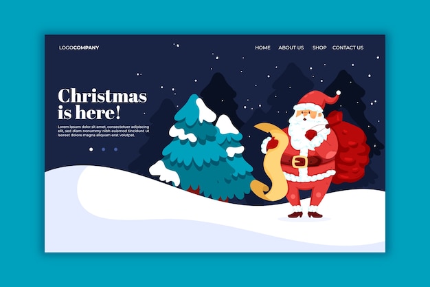 Página de destino de natal desenhada de mão Vetor grátis