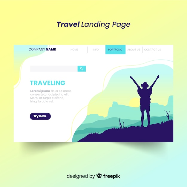 Página de destino de viagens Vetor grátis