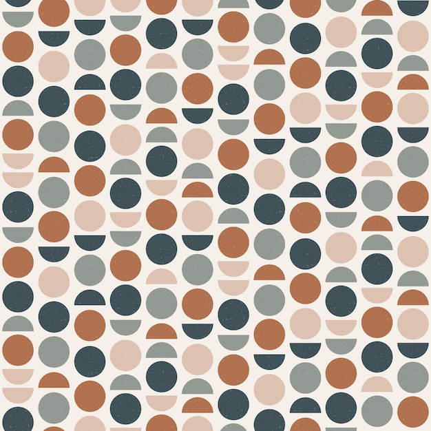 Papel de parede geométrico abstrato com semi círculos e círculos. Vetor Premium