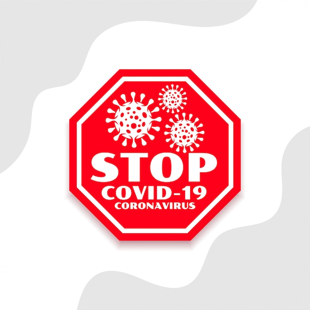 Pare de coronavírus covid-19 espalhar símbolo projeto ...