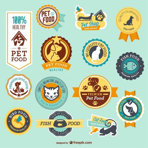 Petshop Emblemas Vetor Vetor Gratis