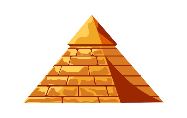 Piramide Egipcia De Blocos De Areia Dourada Tumba Do Farao Ilustracao Vetorial De Desenho Animado Vetor Gratis