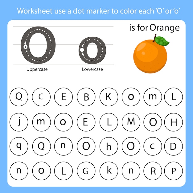 Planilha use um marcador de ponto para colorir cada o Vetor Premium