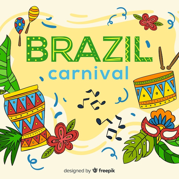 Plano de fundo do carnaval brasileiro Vetor grátis