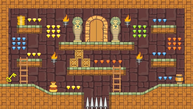 Plataforma De Tileset E Plano De Fundo Para Criar Jogos Para Celular