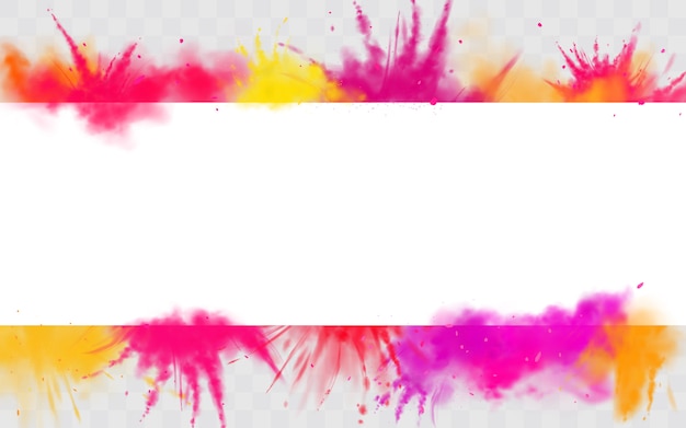 Pó de banner holi de respingo de cor pinta a borda redonda Vetor grátis