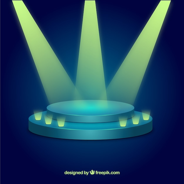 Pódio de palco plano com relâmpago elegante Vetor grátis