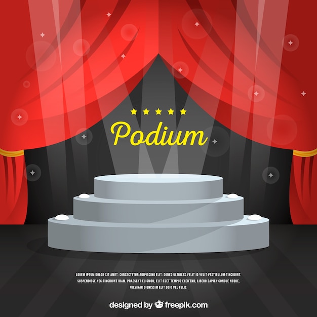 Pódio de palco plano com relâmpago elegante Vetor grátis