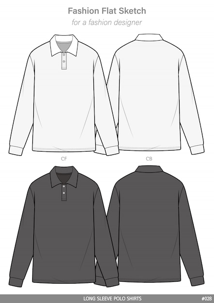 Polo Shirts Modelo De Desenho Técnico Plano De Moda Vetor Premium 1182