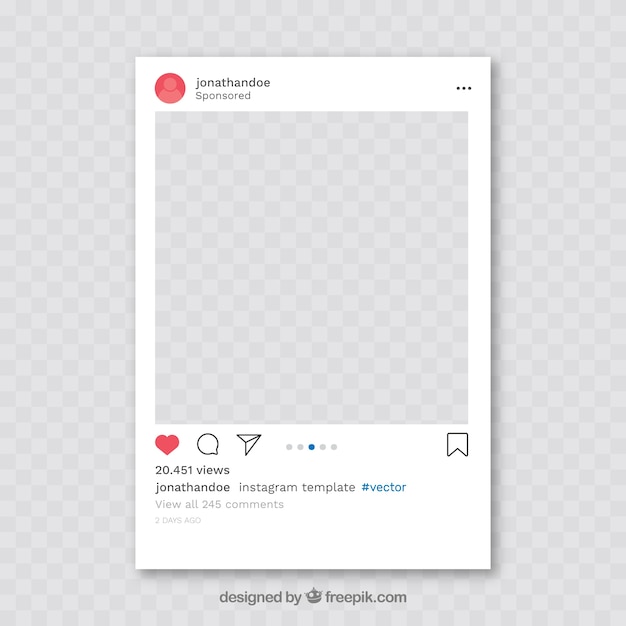 Post No Instagram Com Fundo Transparente Vetor Premium