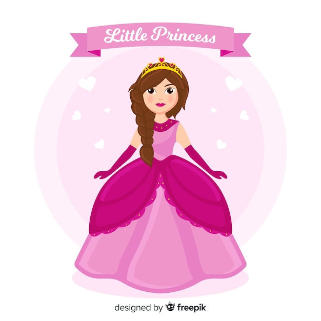 princesa de vestido rosa