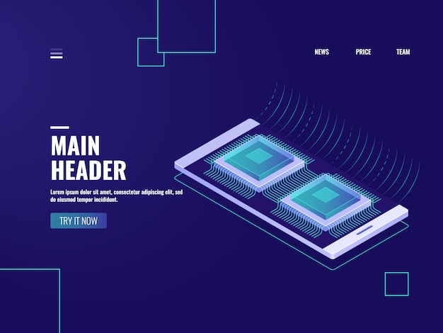 Processamento de fluxo de dados, criptografia de dados de dispositivos móveis, inteligência artificial ai Vetor grátis