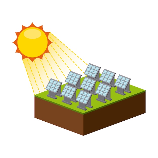 Projeto De Energia Solar Ilustra O Vetorial Eps Gr Fico Vetor Premium