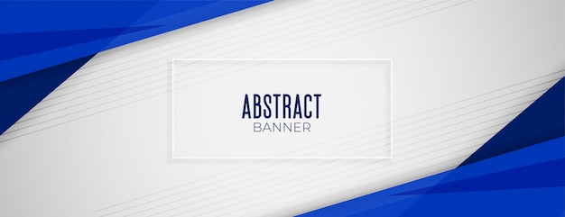 Projeto de layout de banner abstrato geométrico fundo largo azul Vetor grátis