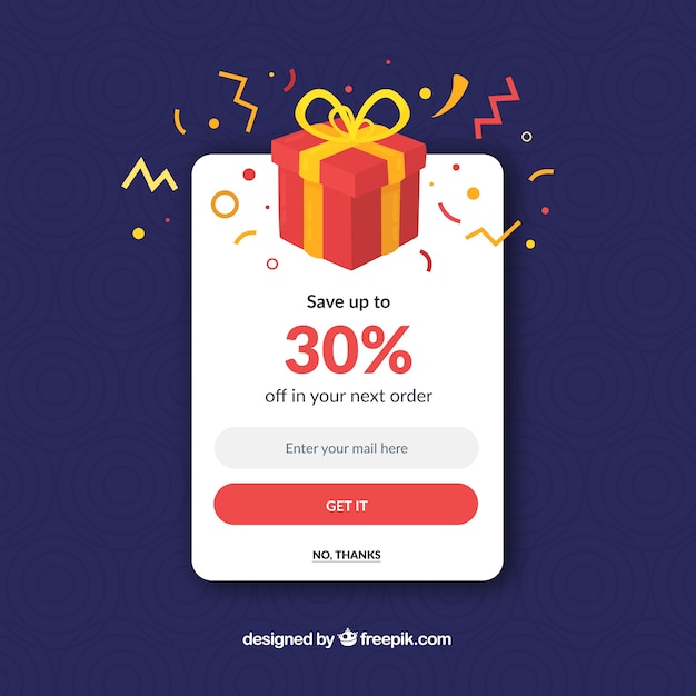Promoção colorida pop up com design plano Vetor grátis