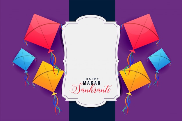 Quadro de papagaios coloridos para makar sankranti festival Vetor grátis