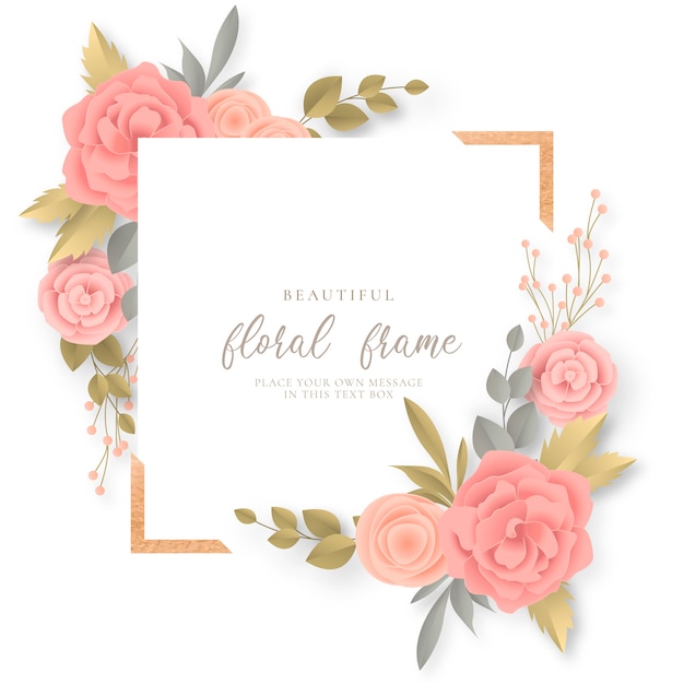 Quadro floral com lindas flores Vetor grátis