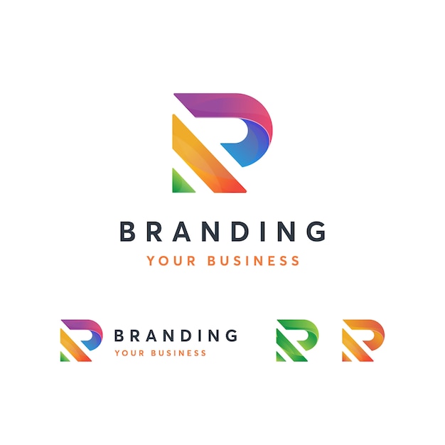 R logo template Vetor Premium