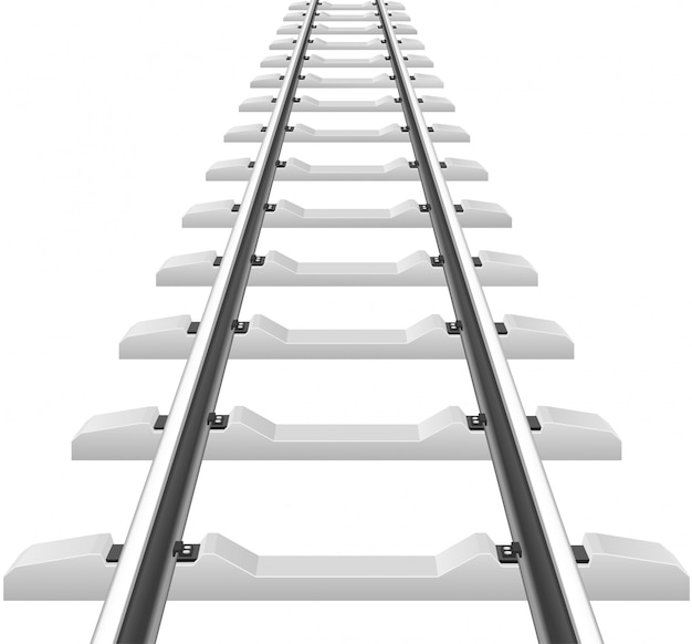 Rails with concrete sleepers vector illustration Vetor Premium