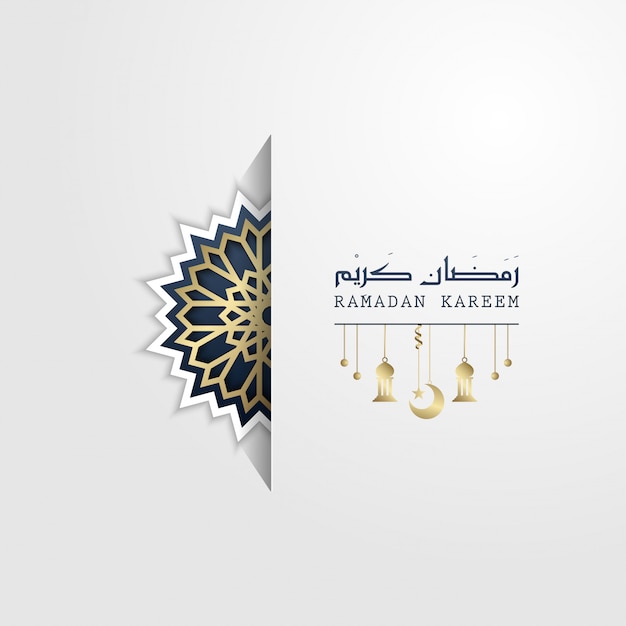 Ramadan Kareem Com Fundo Islâmico De Mandala Vetor Premium