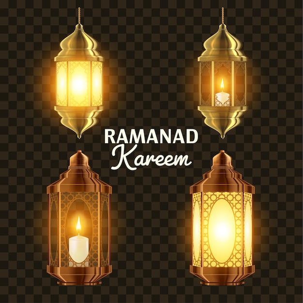 Ramadan Lamp Set Vetor Premium