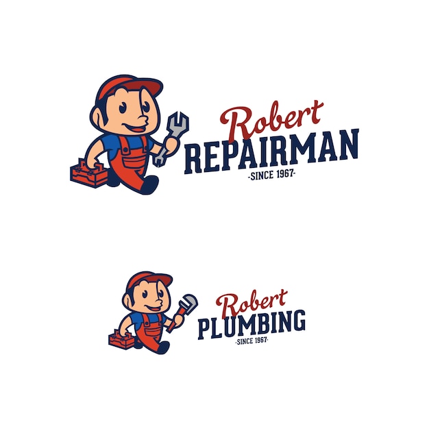 Reparador e encanador Vetor Premium