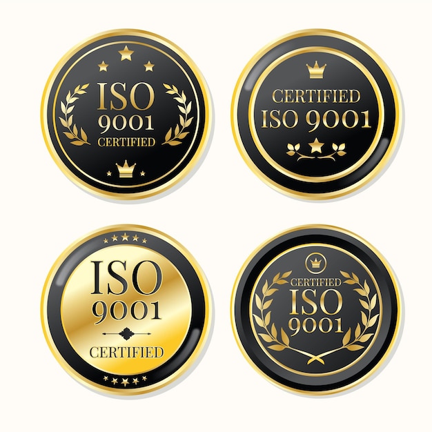 Selo De Certifica O Iso Luxo Ouro Vetor Gr Tis