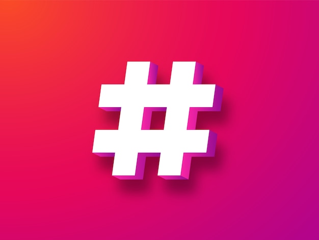 Símbolo de hashtag | Vetor Premium