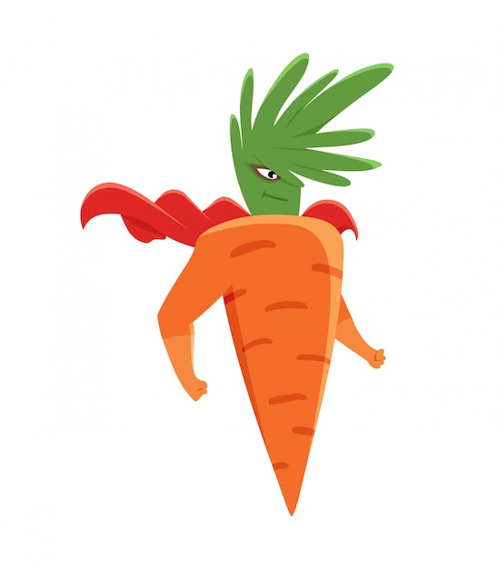 Super-herói cenoura | Vetor Premium