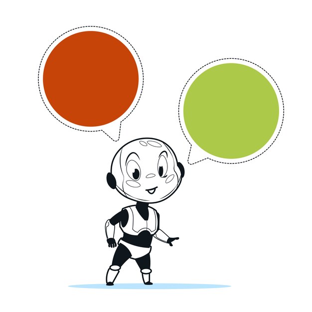 Suporte para robot chat bot Vetor Premium