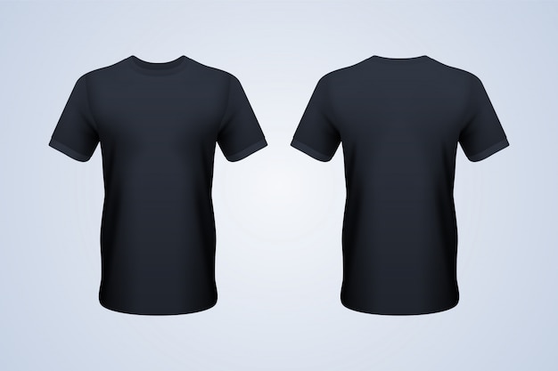 Download T-shirt frente e verso preto | Vetor Premium
