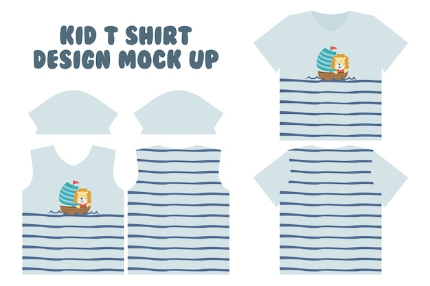 Download T shirt print design, frente e verso camiseta mock up design, cute little lion do sailing ...