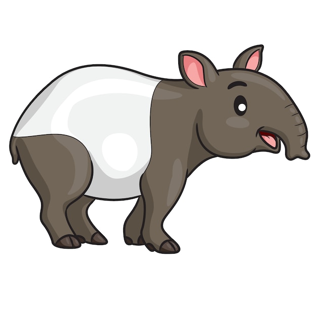 Tapir cute cartoon | Vetor Premium