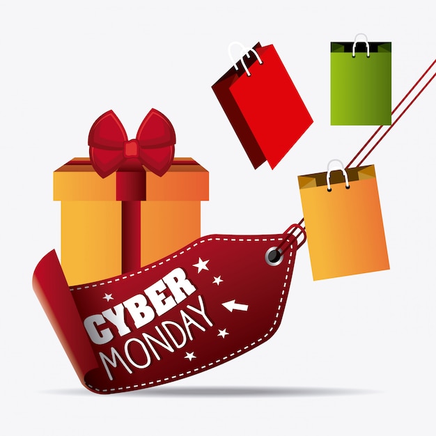Temporada de compras cyber segunda-feira Vetor grátis